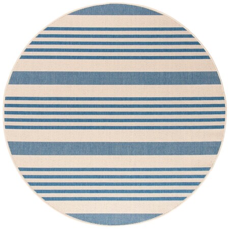Safavieh 6 ft.-7 in. x 6 ft.-7 in. Beach House Round Rug - Beige & Blue BHS222M-7R